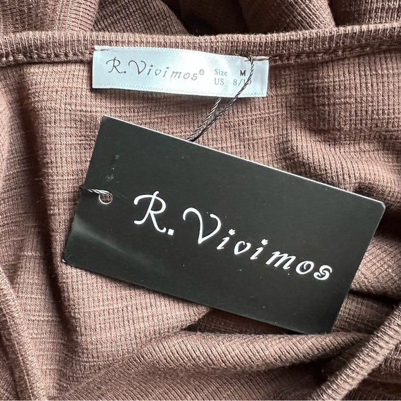 R.Vivimos Long Sleeve Tie Waist Knit Dress M - Picture 7 of 8